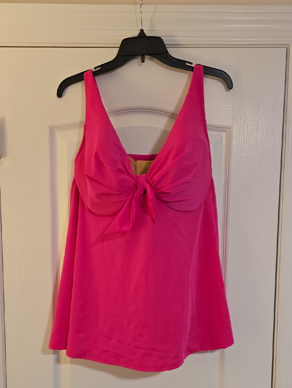 Cacique Bright Pink Tie-Front Tankini With Underwire New With Tags